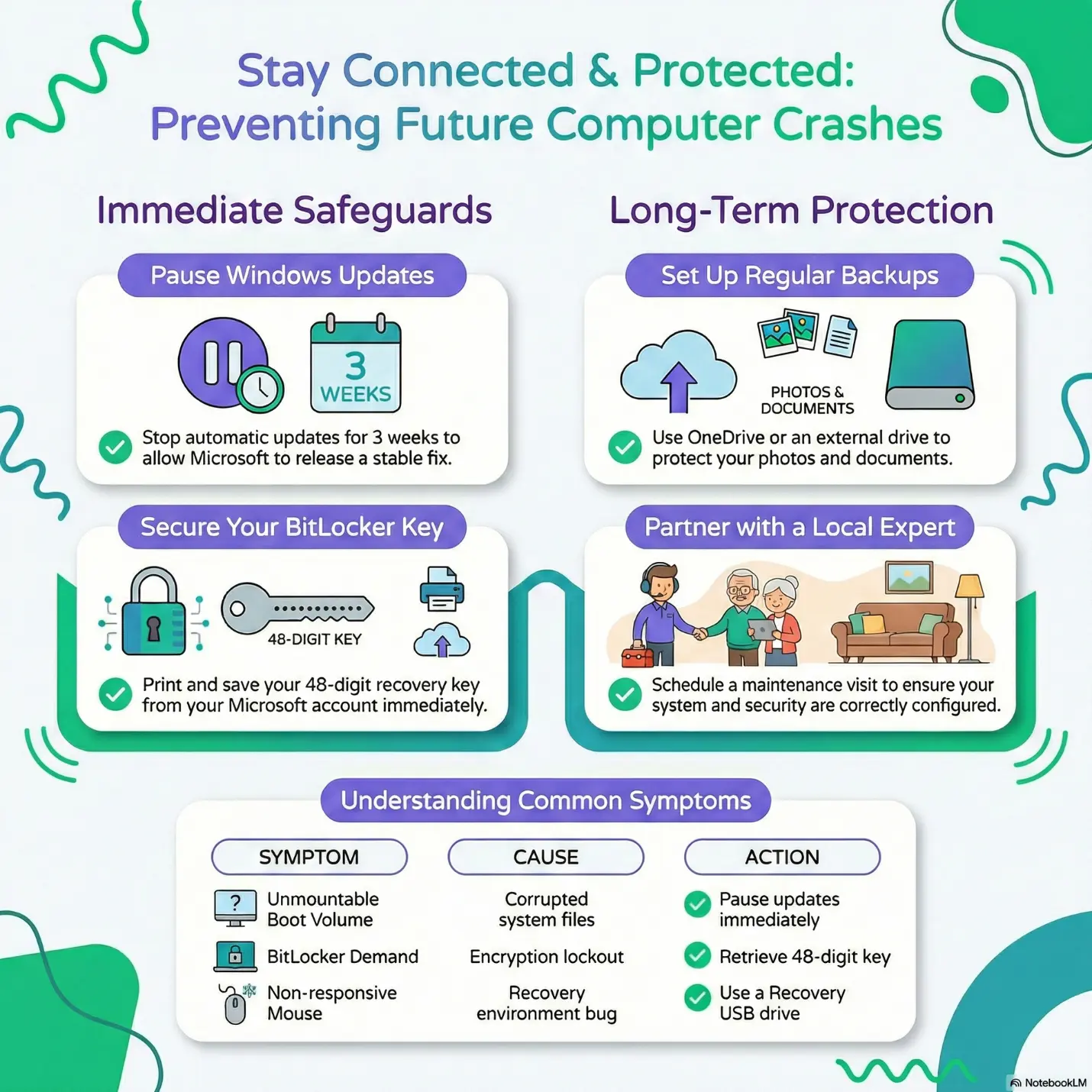 Windows 11 update prevention and protection infographic
