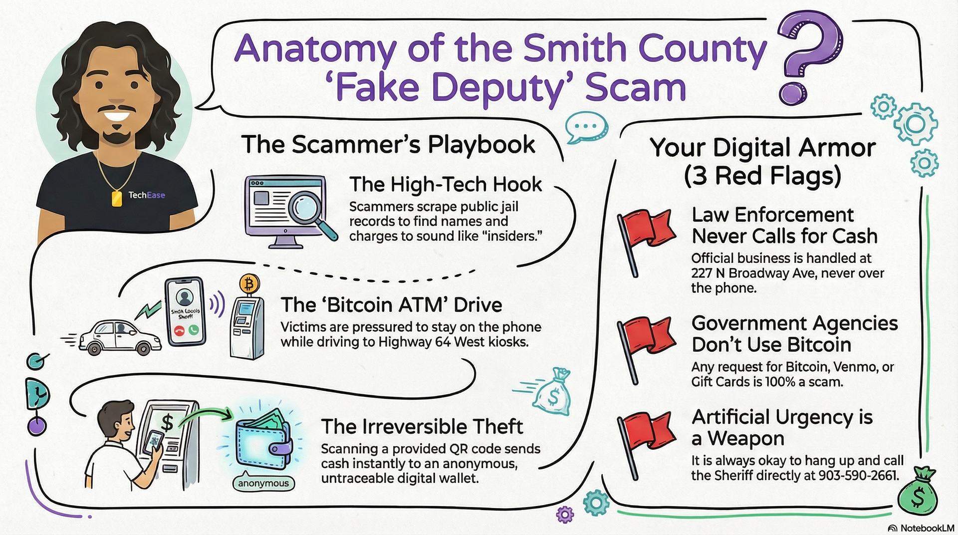 The Scammer's Full Playbook vs. Your Digital Armor infographic