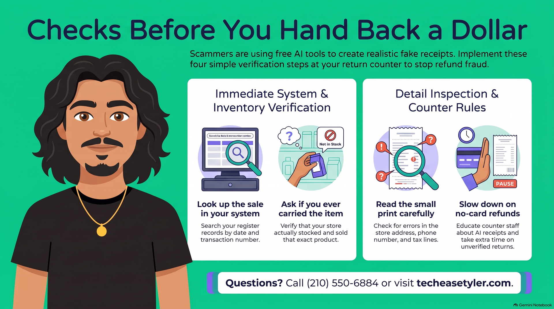 Checks before you hand back a dollar